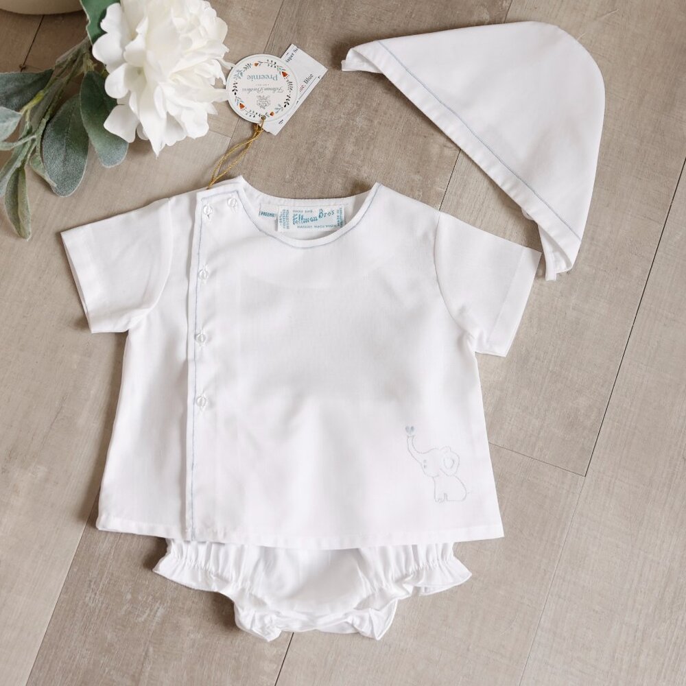Heirloom Diaper Set Feltman Brothers Baby Elephant Coming Home Set Preemie NWT